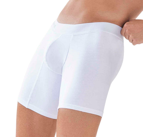 Clever Moda Caribbean Long Boxer Cotton White Men's Underwear