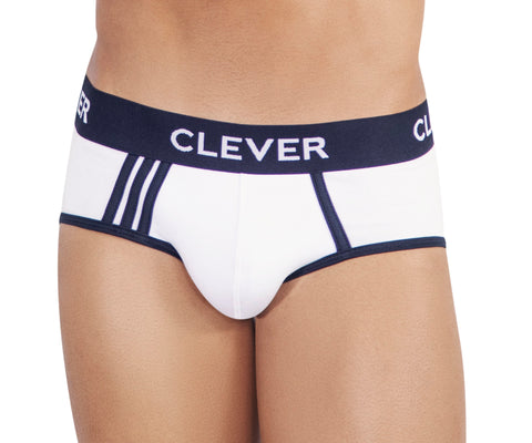 Clever Moda Clever Piping Brief White Men's Underwear