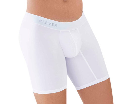 Clever Moda Classic Match Long Boxer White Men's Underwear