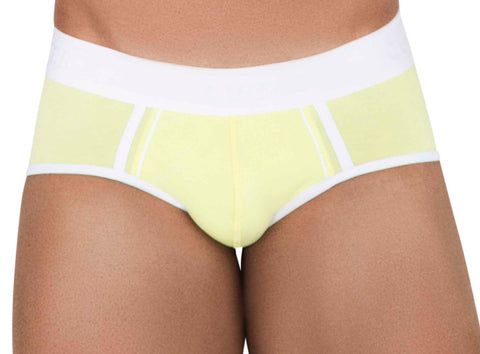 Clever Moda Tethis Piping Brief Yellow Men's Underwear