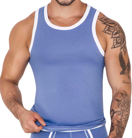 Clever Moda Tethis Tank Top Blue Men's Underwear