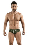 Clever Moda Valencia Swimsuit Brief Green Men's Swimwear