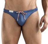 Clever Moda Swimsuit Thong Blue Men's Swimwear