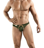 Clever Moda Swimsuit Thong Green Men's Swimwear