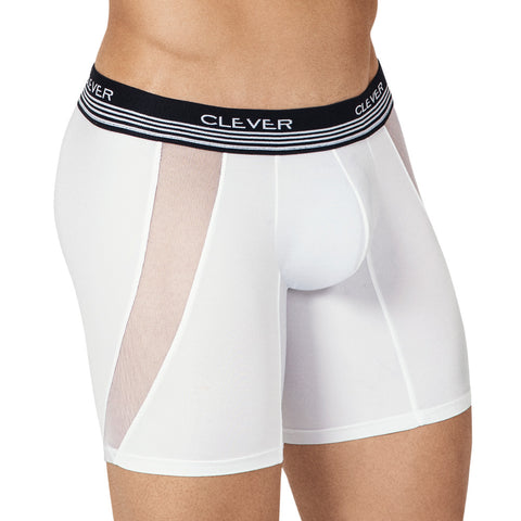 Clever Moda Long Boxer Cautious White Men's Underwear