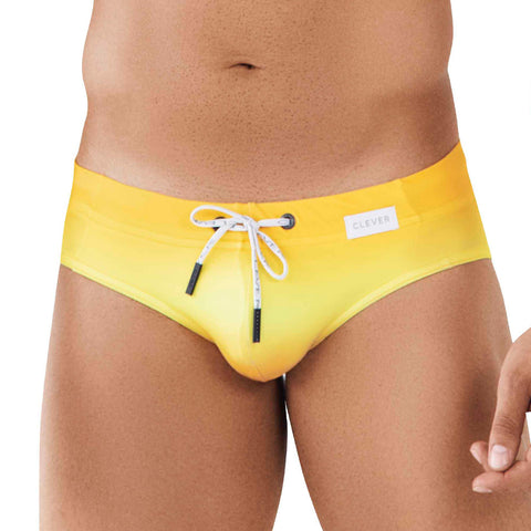 Clever Moda Swim Brief Mokana Yellow Men's Swimwear